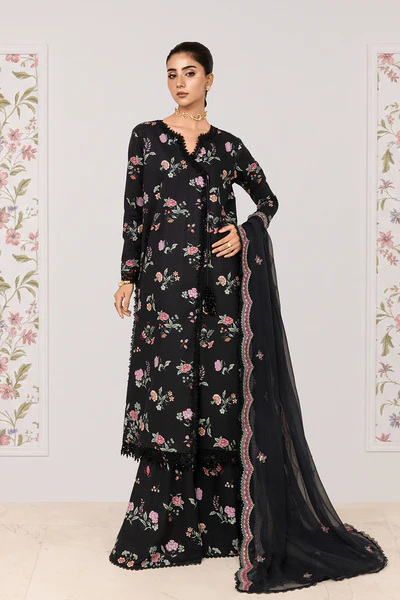 So Kamal Embroidered – UNSTITCHED 3 Pc Lawn Suit (Embroidered Chiffon Dupatta)